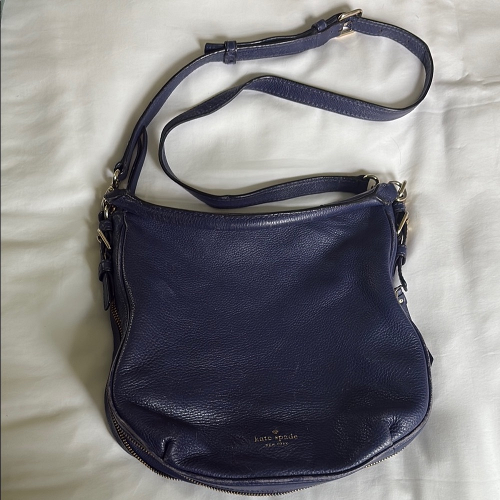 Kate Spade Blue Crossbody Bag with Chain Detail